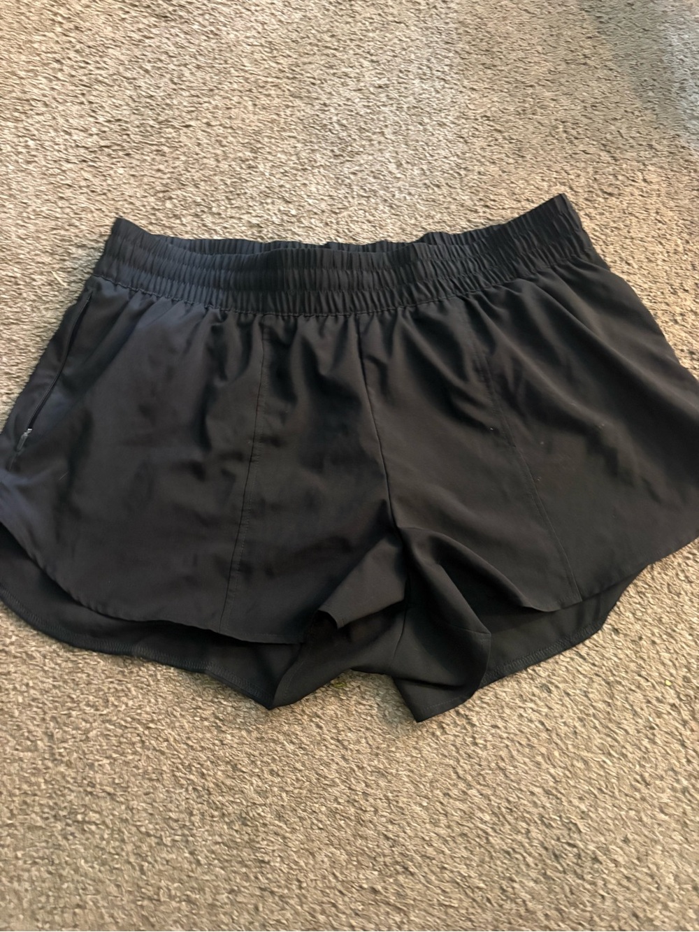all in motion Black Women's Athletic Running Shorts with Zipper Pocket